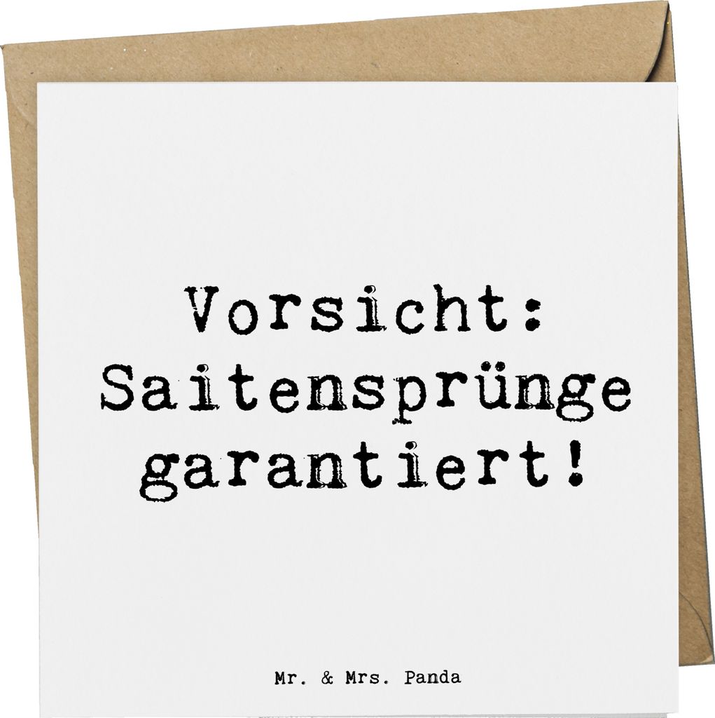 Mr. & Mrs. Panda Glückwunschkarte Spruch Shamisen Abenteuer - Weiß - Geschenk, Musiker, Musikinstrument, Saiteninstrument, faltkarte, Klappkarte,...