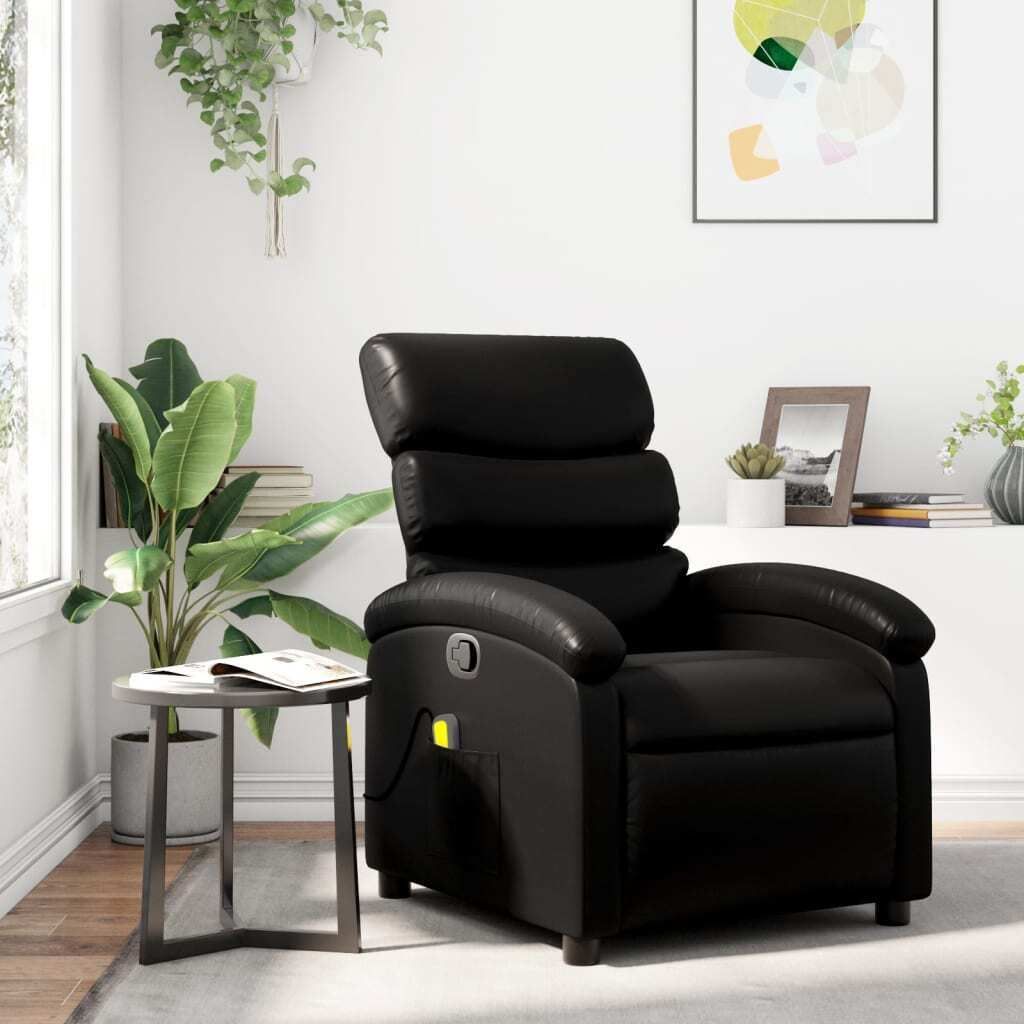 "2026 Promotion" Massagesessel/Loungesessel/TV-Sessel - Schwarz Kunstleder - Couchsessel CC22551
