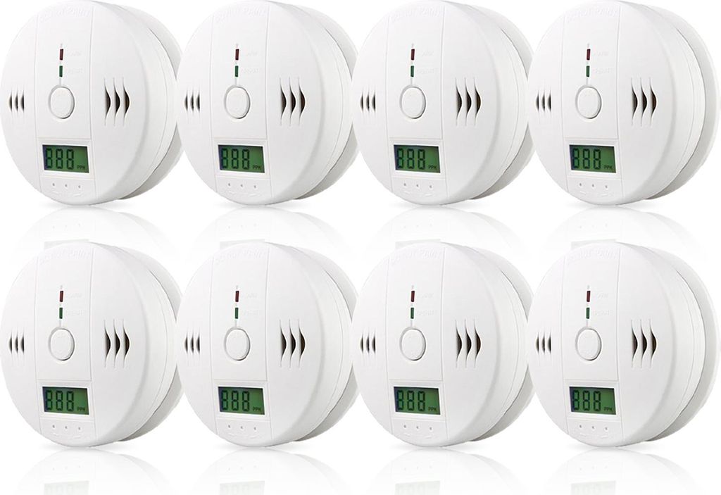 Bettizia 8x CO Detektor weiß Feuermelder für Haushalt 85 dB Produktbild 