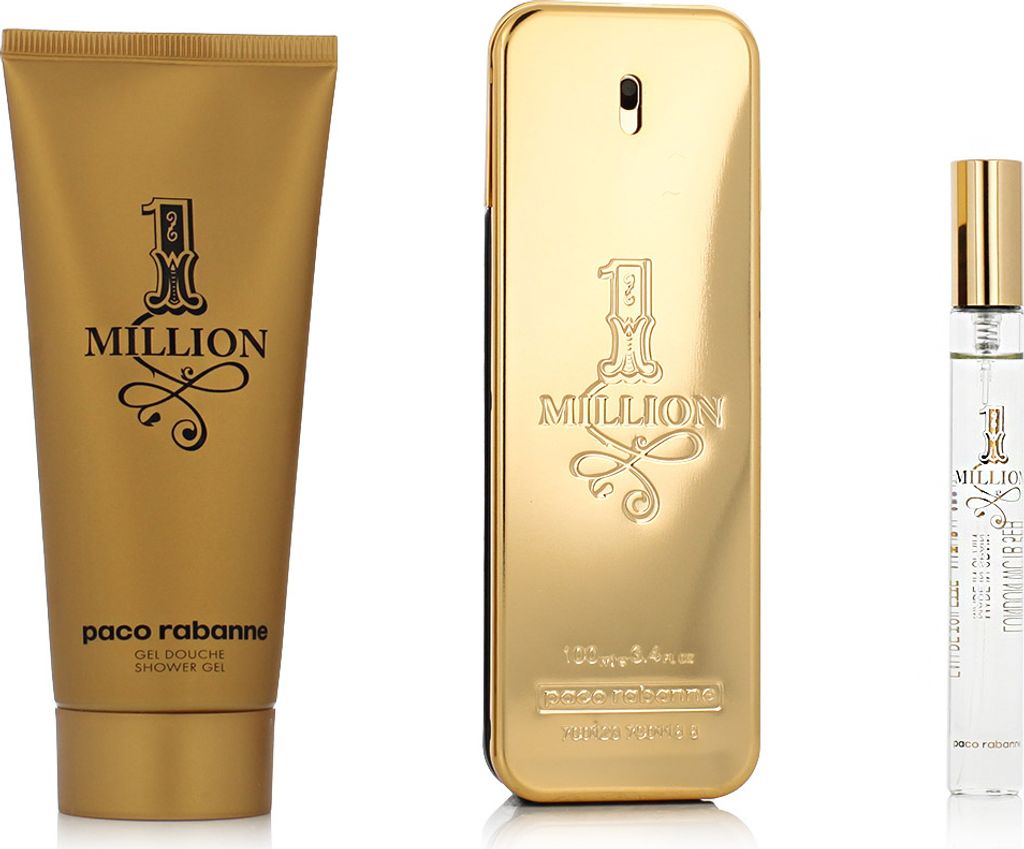 Paco Rabanne 1 Million Giftset Edt Spray 100ml/Shower Gel 100ml/Travel Spray 10ml 210 ml