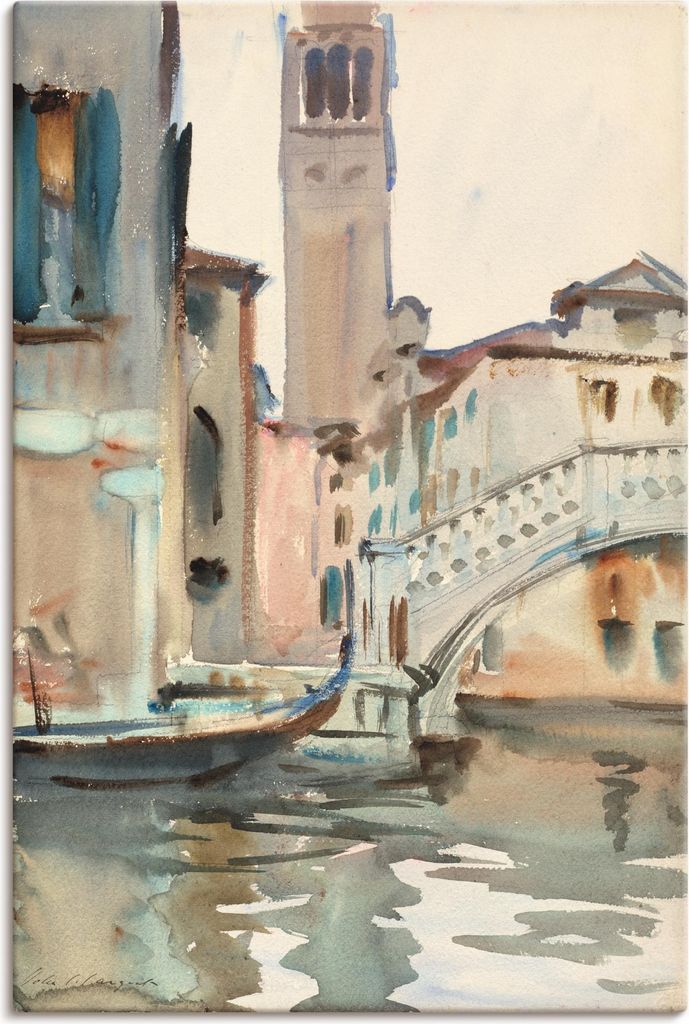 ARTland Leinwandbild Eine Brücke und Campanile, Venedig. Produktbild 