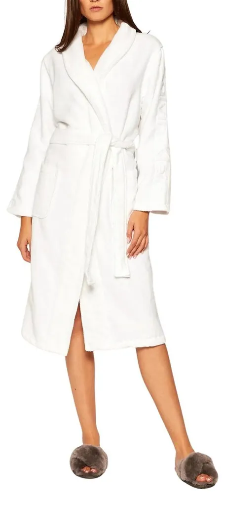 Peignoir de bain femme blanc Calvin Klein NA984 coton doux taille XS-S