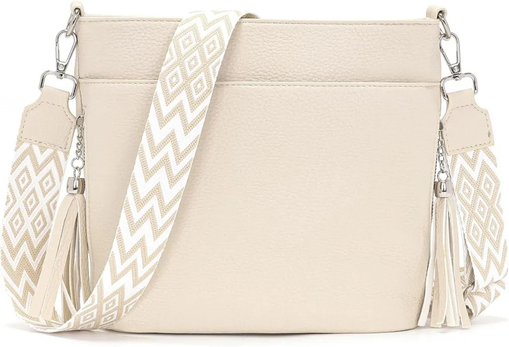 Sac à Main Beige Chic en Cuir PU avec Bandoulière Ajustable pour Femme