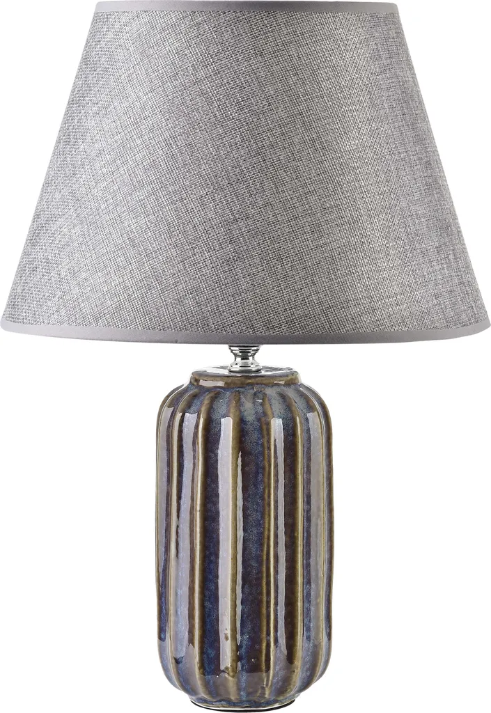 Petite lampe grise gain de place en céramique pour meuble étroit