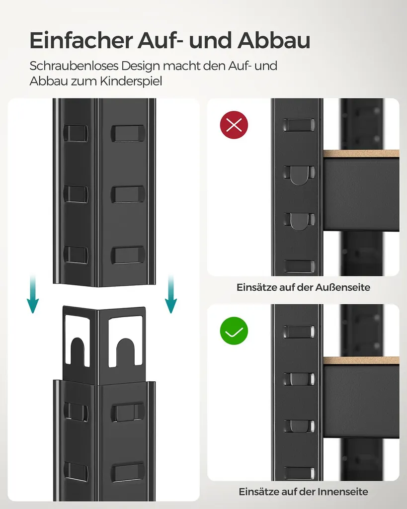 Étagère avec structure en acier noir robuste - Modèle industriel 180cm - 5
