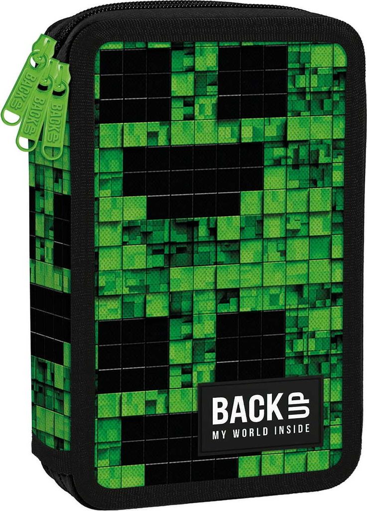 Dreifach-Federmäppchen mit Zubehör, für Jungen, Game Green, Produktbild 