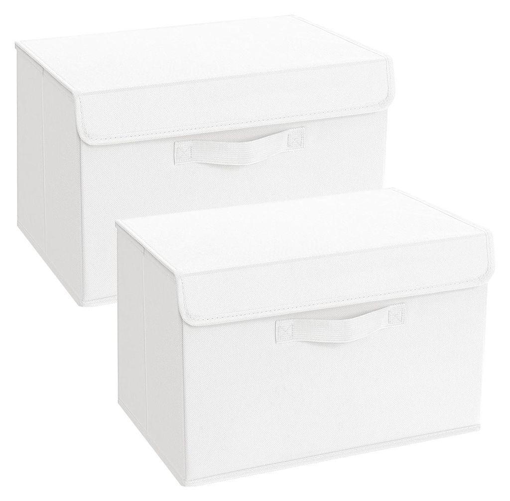 Aufbewahrungsboxen mit Deckel, faltbare Aufbewahrungsbox mit Griff, Aufbewahrungskorb aus Stoff, Kleiderschrank-Organizer, faltbare Kleiderbox, 2