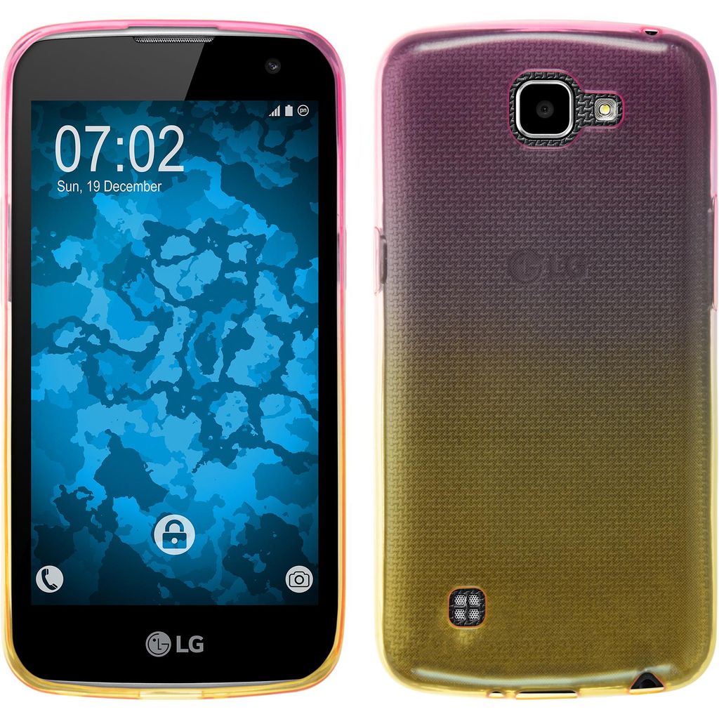 PhoneNatic Case kompatibel mit LG K4 2016 - Design:01 Silikon Hülle Ombrè + 2 Schutzfolien