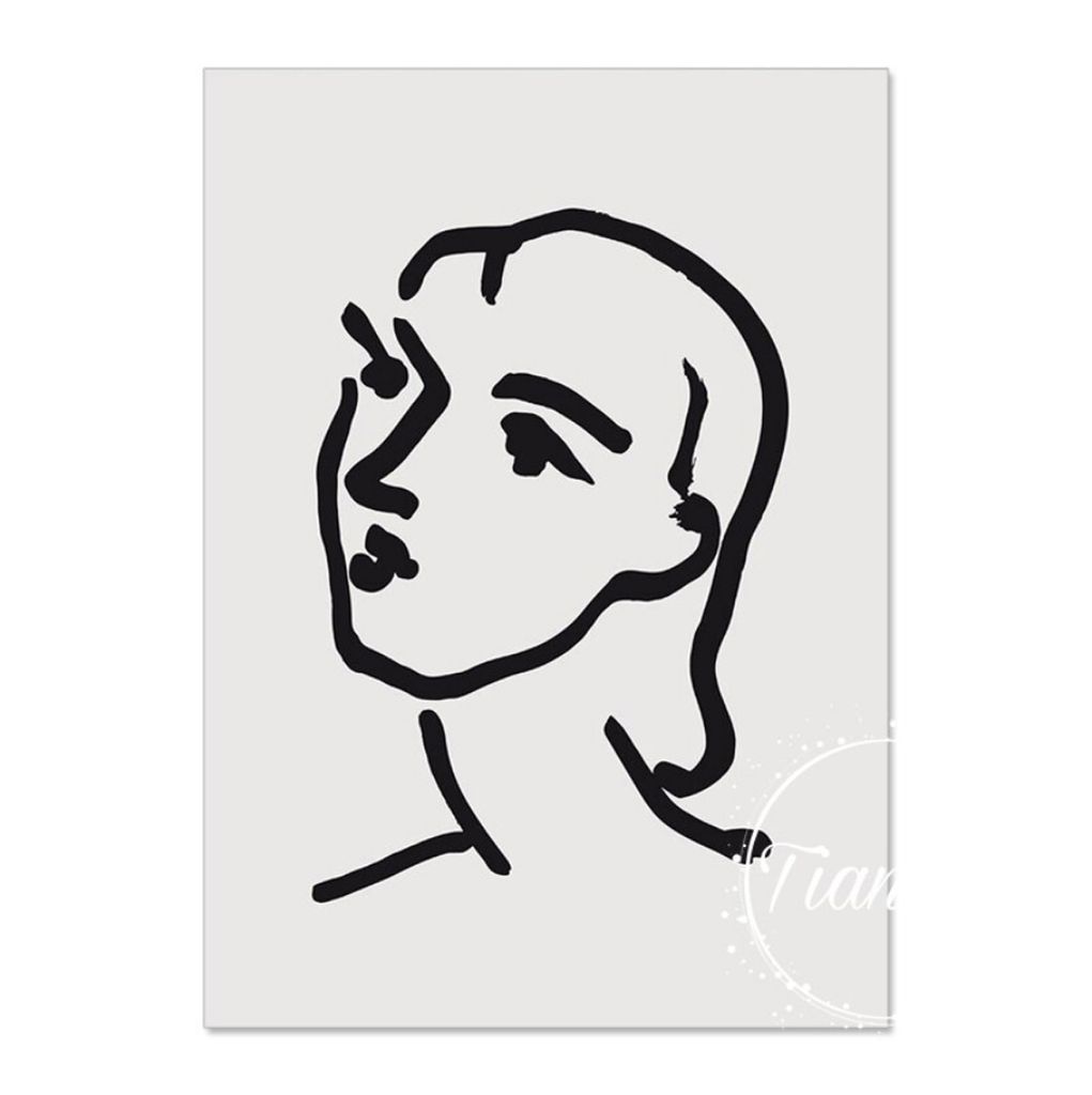 TPFLiving Kunstdruck LW-1206 (OHNE RAHMEN) Poster - Leinwand - Wandbild - Hochauflösender Giclée-Druck, langlebig und hochwertig - Abstrakte Frau...