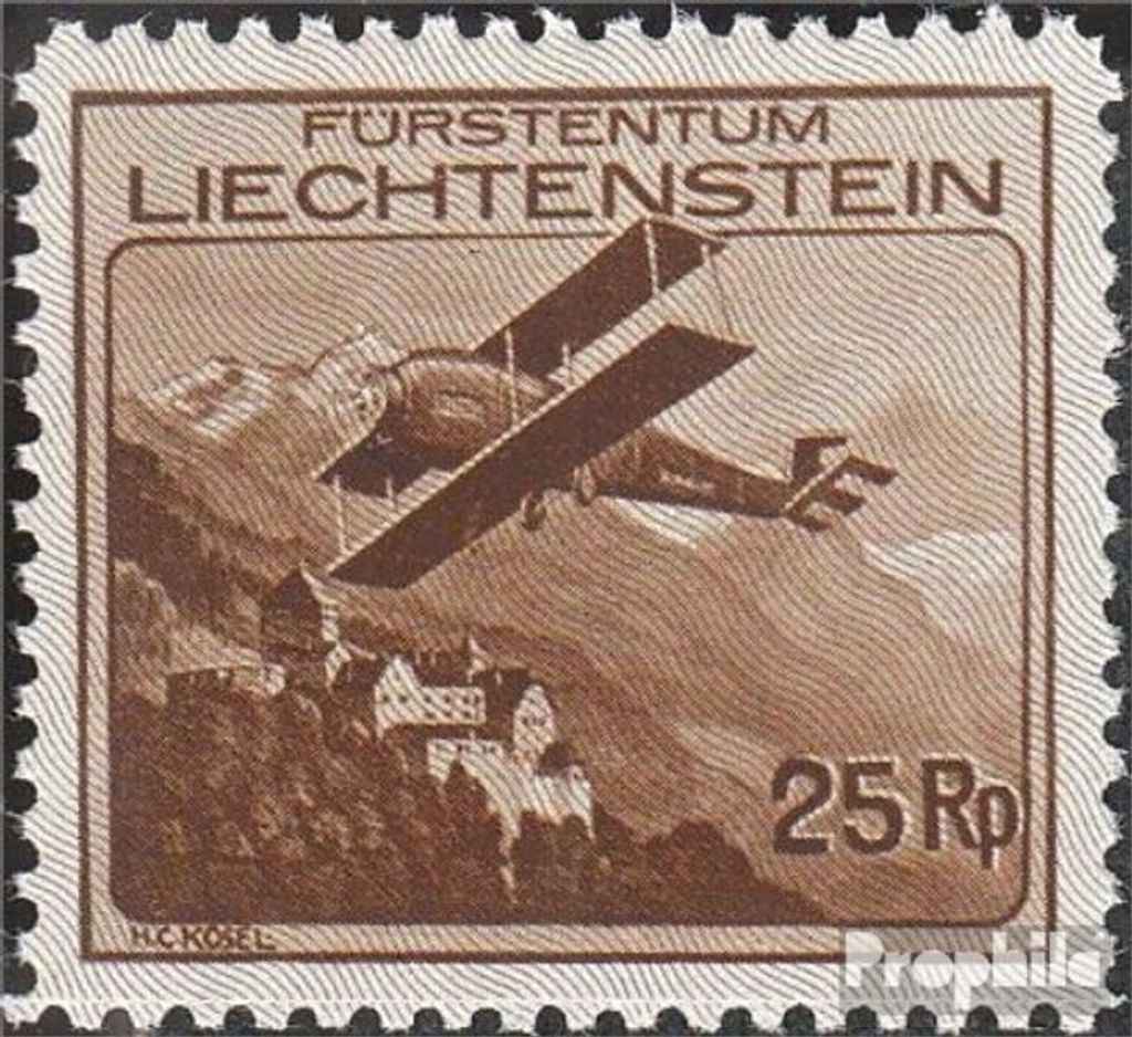 Briefmarken Liechtenstein 1930 Mi 110 gestempelt Flugzeug