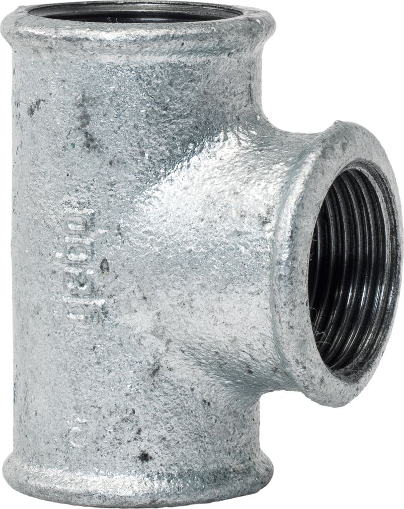 T-Stück 2" x 1" x 2" reduziert verzinkt : 2 Zoll IG x 1 Zoll IG Größe: 2 Zoll IG x 1 Zoll IG