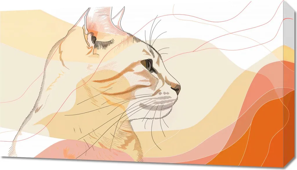 Quadro 70x40 cm Delicato Profilo di Gatto - Arredamento Moderno Casa