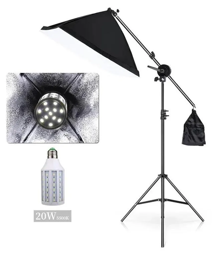 Bras articulé stable pour trépied : fini les ombres avec la lampe 20W