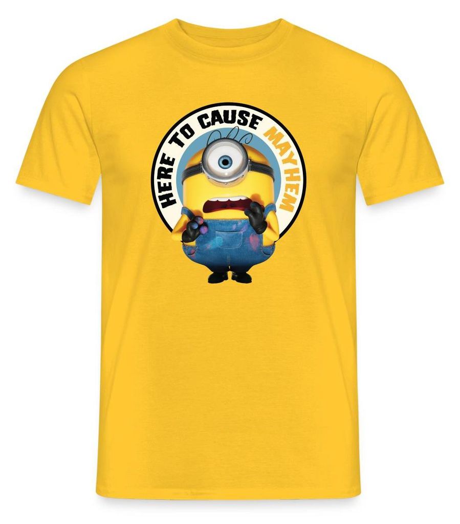 Spreadshirt Minions Spruch Hier Um Chaos Zu Verursachen Männer T-Shirt, S, Gelb