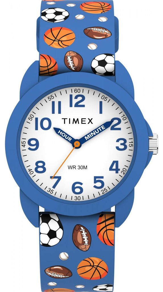 Timex Kinderuhr zum Erlernen der Uhrzeit, 30 mm, Sport-Design, Modell Tw2Y59900