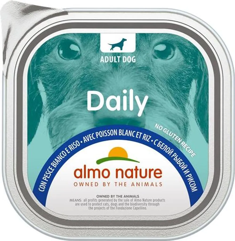 Pâtée pour Chat au Poisson Blanc et Riz Almo Nature Daily en Bol 300g