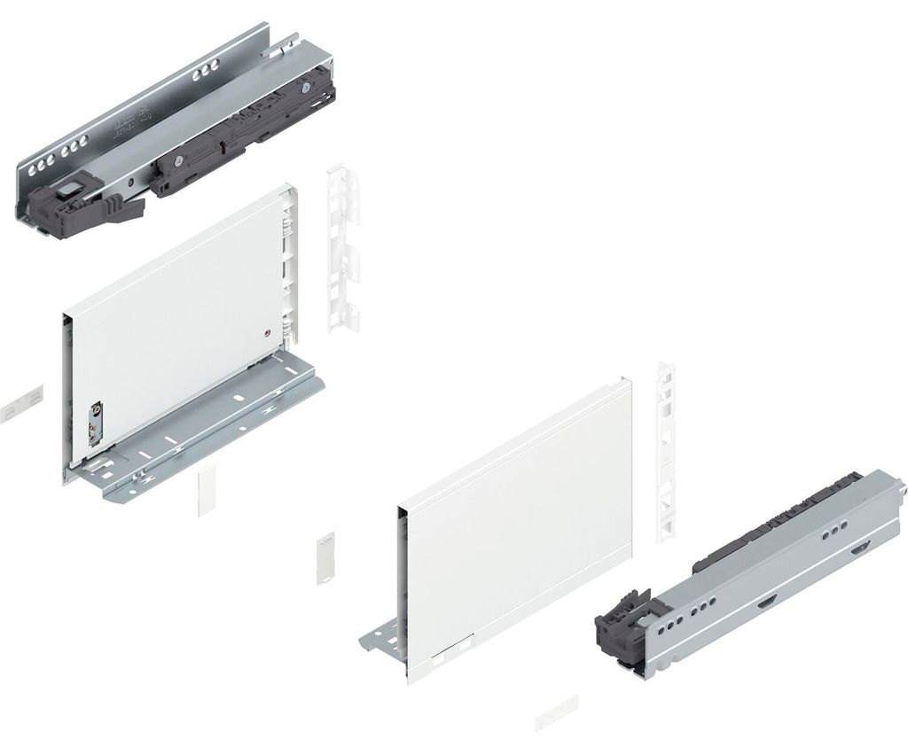 Blum Legrabox pure H C Schubladenschienen Set | 1 Paar, 40kg 270mm | Tip On Vollauszug, seidenweiß