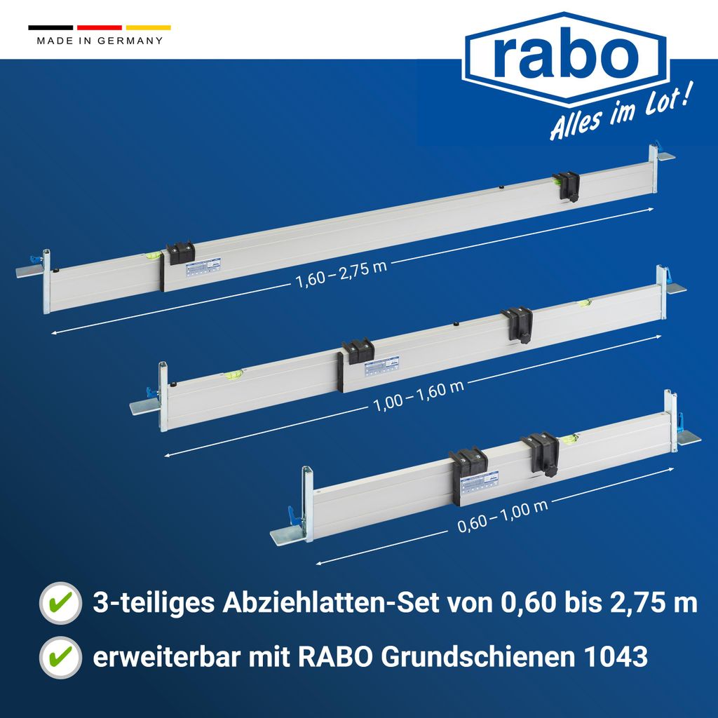 RABO Set "B" - 3-dílné plynule nastavitelné nivelační desky Obrázek produktu 