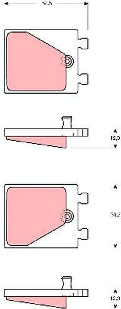 TRW Bremsbelagsatz Scheibenfeststellbremse GDB563 Hinten Produktbild 