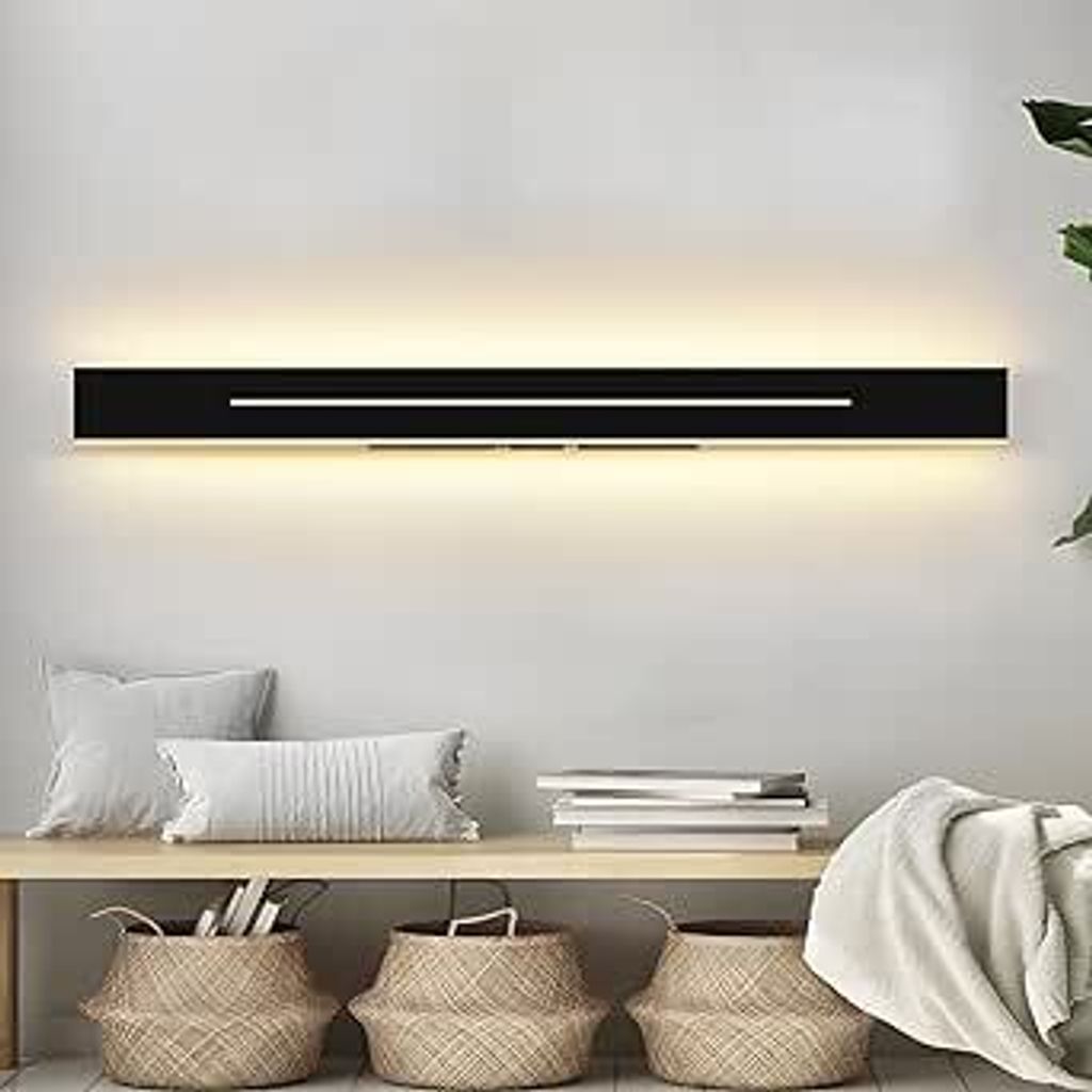 ZMH LED nástěnné světlo vnitřní černé teplé bílé 60 cm 20 W Obrázek produktu 