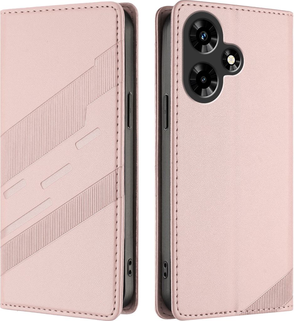 Hülle für Infinix Hot 30i, Kunstleder Brieftaschen Handyhülle mit Kartenfach und Standfunktion Pink