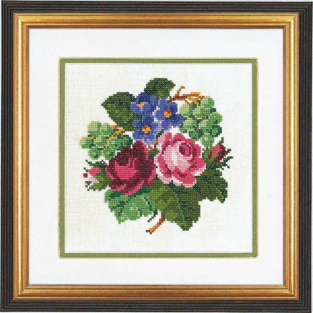 Eva Rosenstand Kreuzstich Set "Rosen und Trauben", Zählmuster, 25x25cm