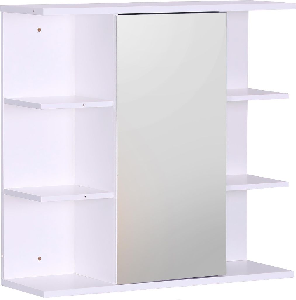Armoire de toilette Relaxdays, 6 étagères, 2 compartiments Image du produit 