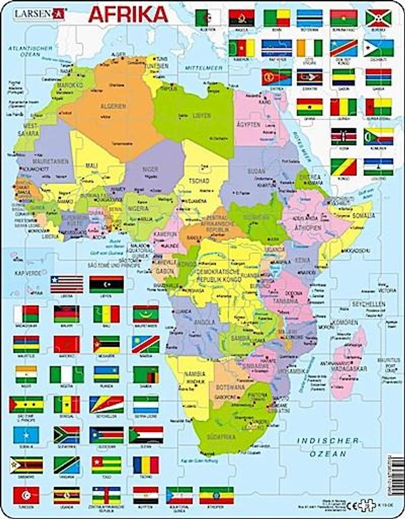 Puzzle Larsen K13, mappa politica dell'Africa, età Immagine del prodotto 