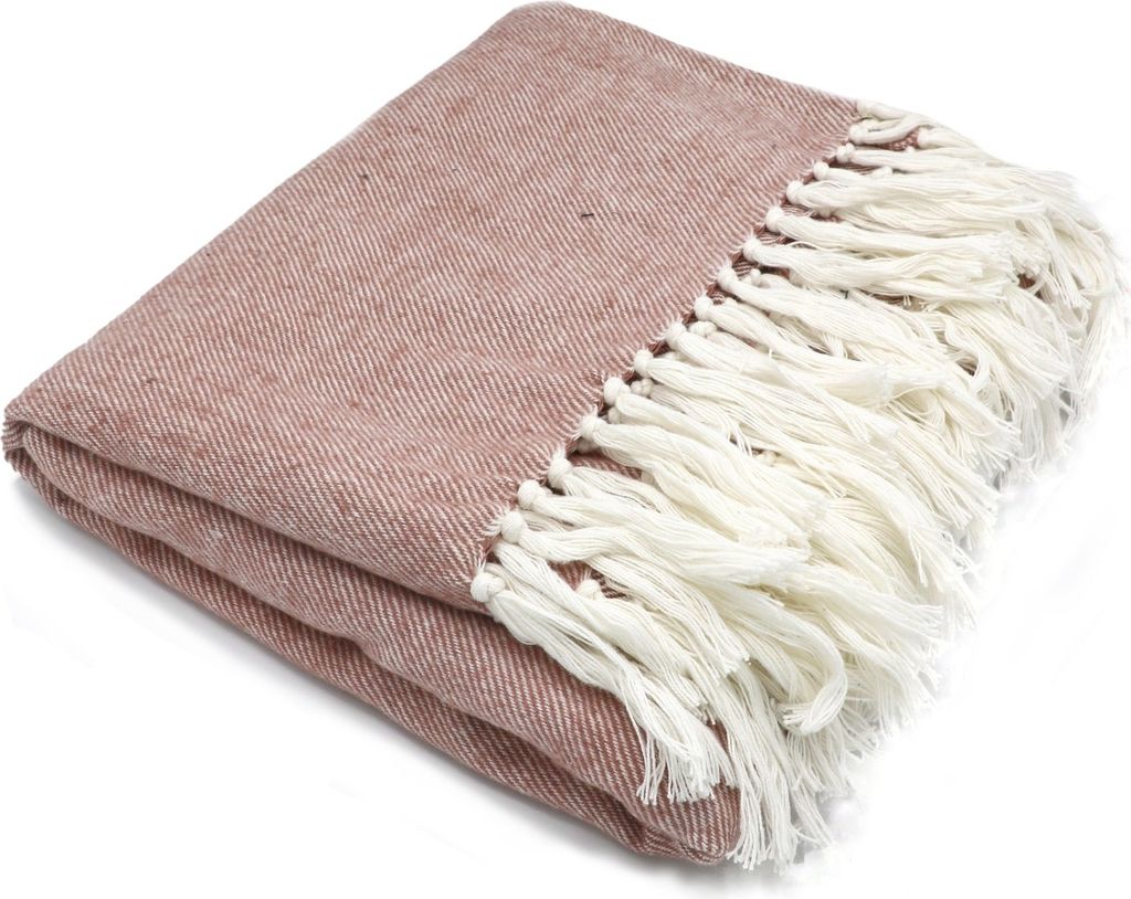 Sizo handgefertigtes Plaid Madras 130 x 170 cm - Pink Produktbild 