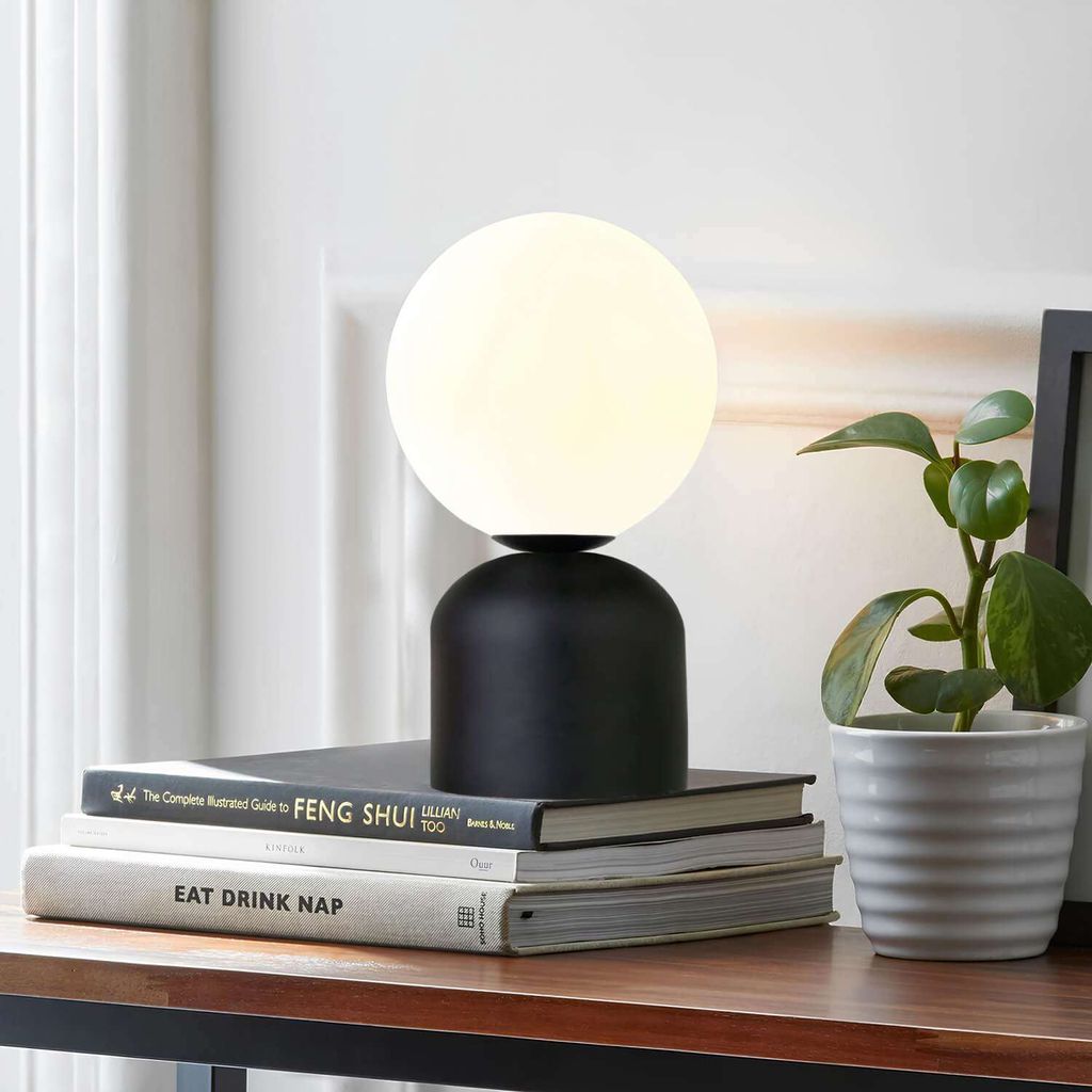 Opviq, 241644, Schreibtischlampe, Schwarz, METALLKÖRPER, 15 x 15 x 28 cm