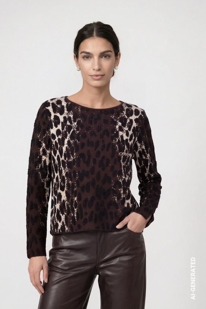 monari Pullover 569 black coffee 38 Produktbild  KI-generiertes Bild