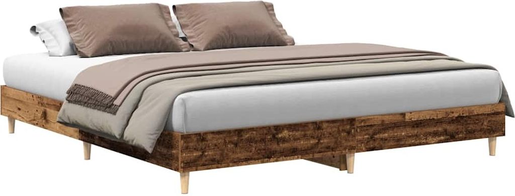 vidaXL Bettgestell ohne Matratze Altholz-Optik 160x200cm Holzwerkstoff