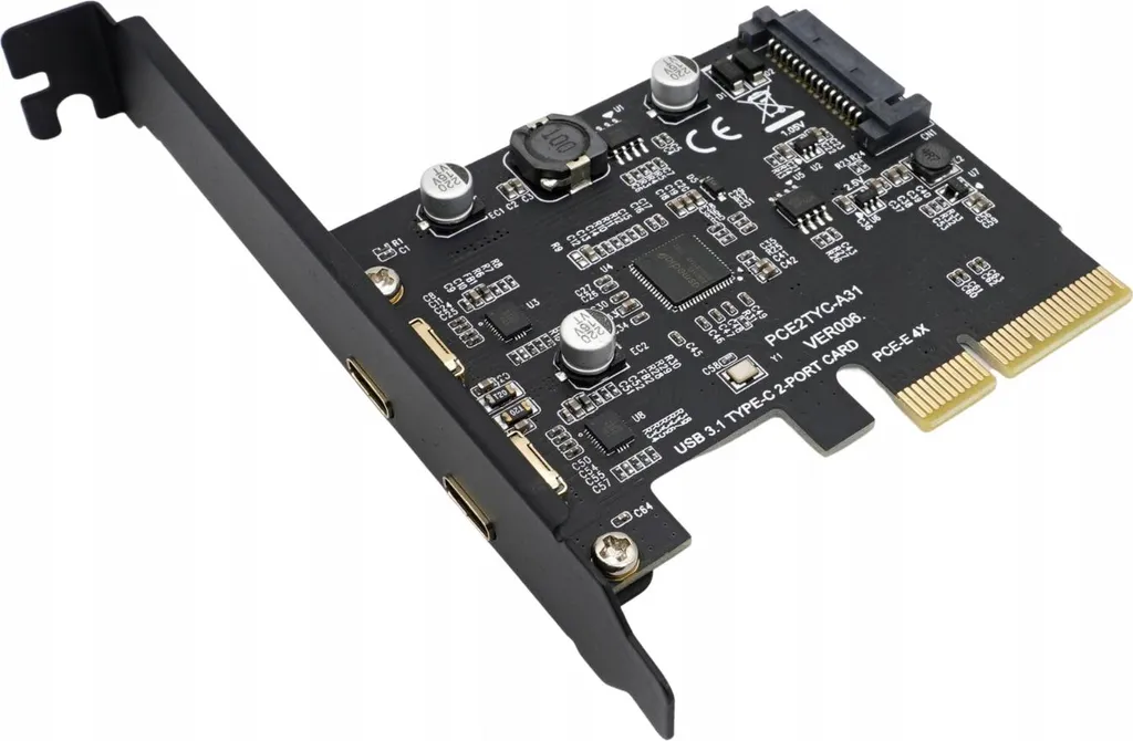Carte PCIe USB C 10 Gbps à double sortie réversible pour transfert rapide - 4