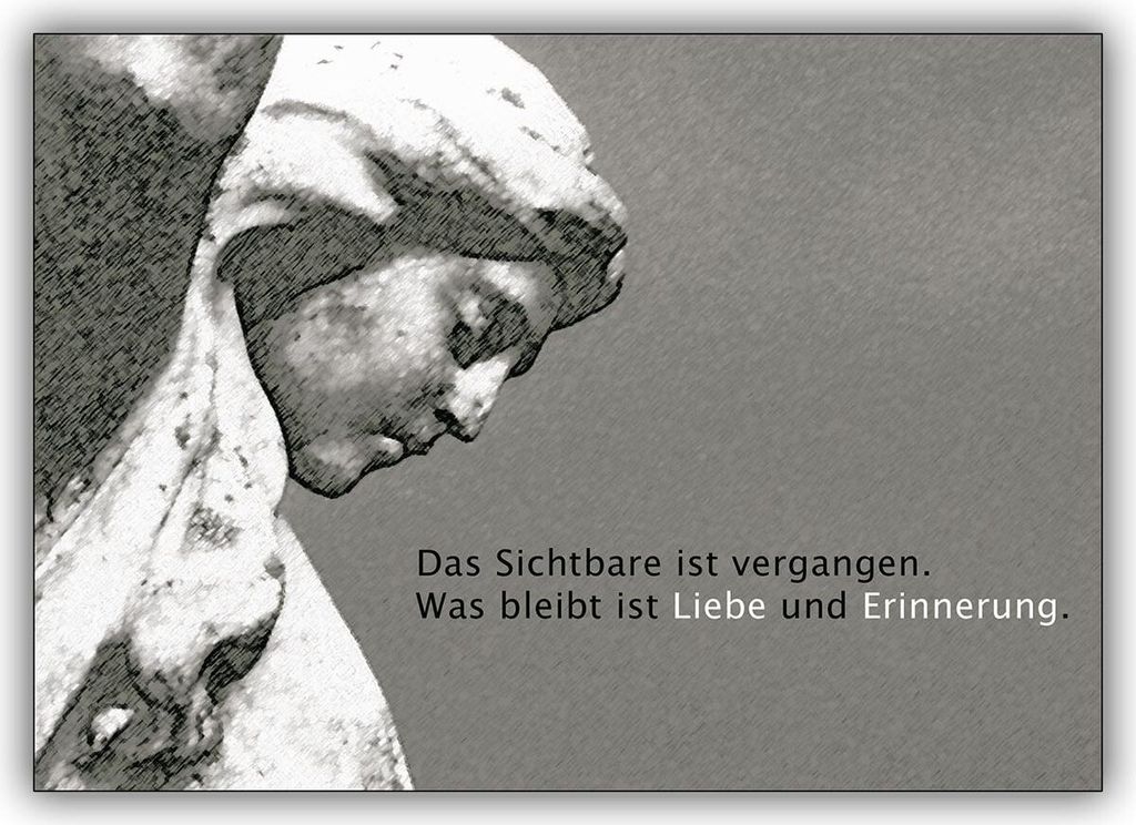 5x Trauerkarten mit Engel zum Abschied nehmen und kondolieren - mitfühlende Kondolenz Grußkarte mit Umschlägen für Hinterbliebene im Sterbefall...