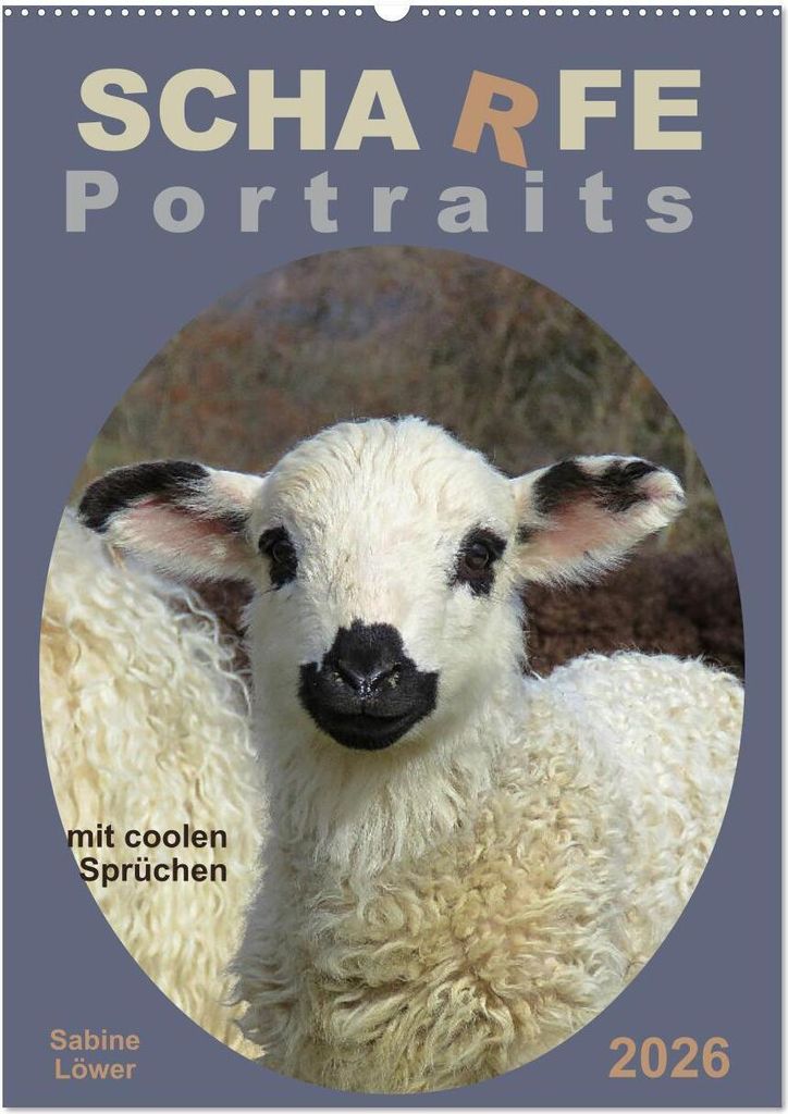 Scharfe Portraits (Wandkalender 2026 DIN A2 hoch), CALVENDO Monatskalender