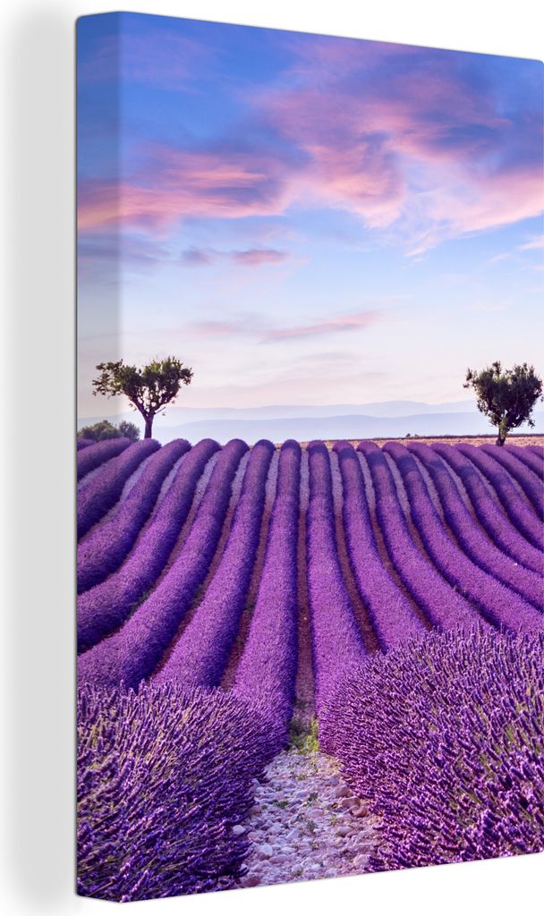 OneMillionCanvasses - Leinwandbilder - 90x140 cm, Lavendel - Natur - Lila - Bäume - Blumen, Wandbilder Kunstdruck Wanddekoration - Foto auf Lein...
