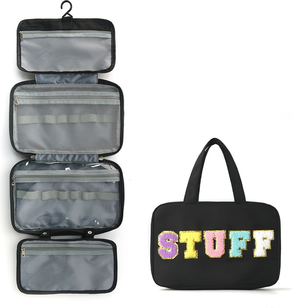 INF Hängende Kulturtasche für Reisen, wasserdichte Kosmetiktasche Schwarz