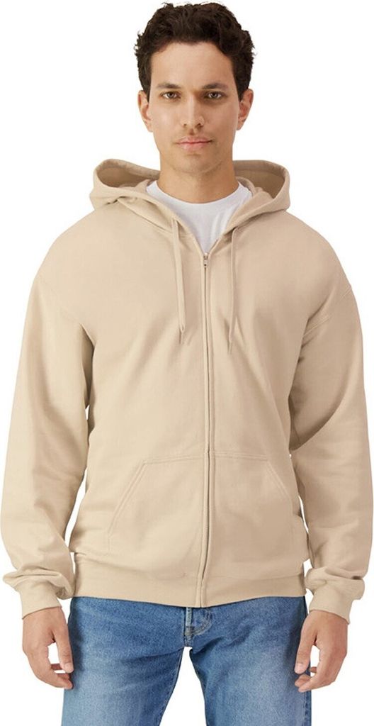 Gildan - "Softstyle" Hoodie mit durchgehendem Reißverschluss Mittelschwer für Herren RW10339 (4XL) (Sand)
