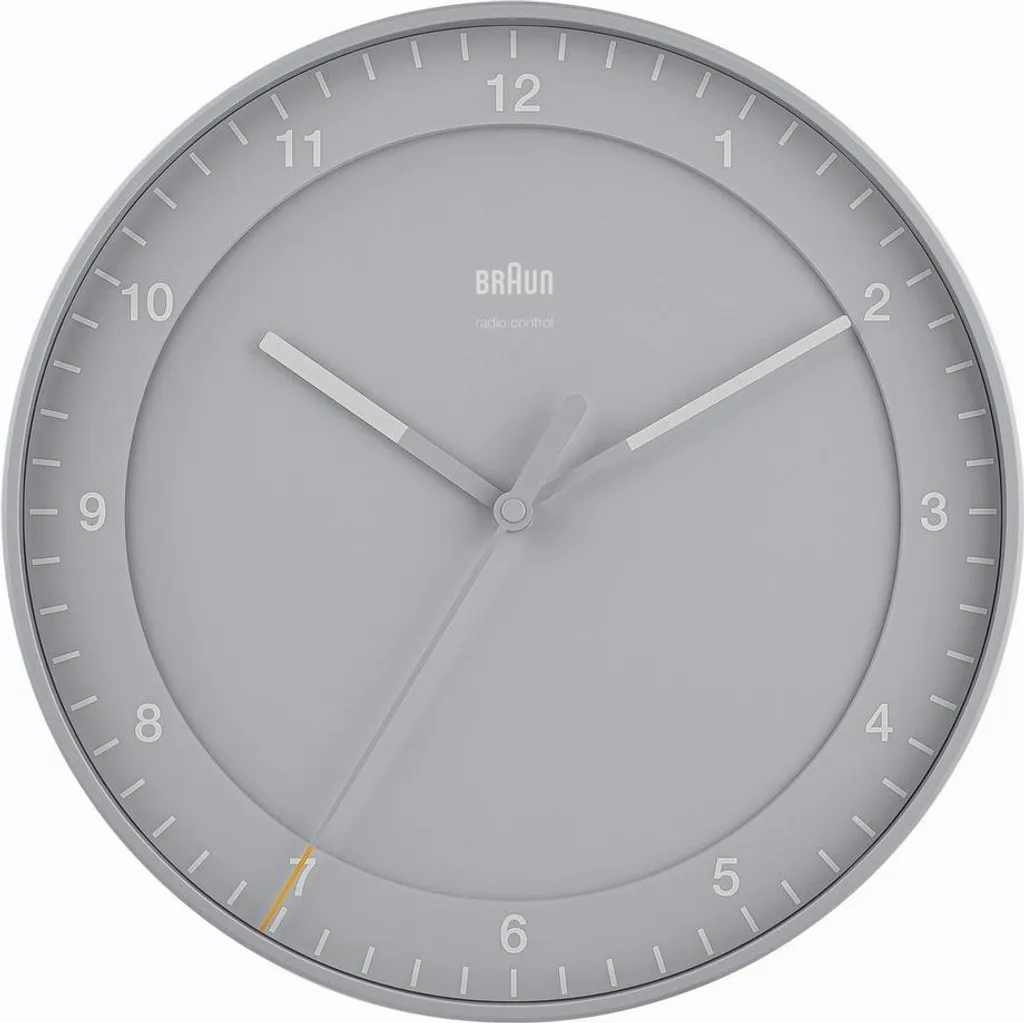 Braun BC017G-DCF Horloge Murale Radio-Pilotée Grise Design Iconique
