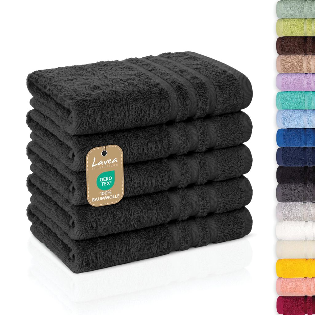 Lavea® 5er Set Gästehandtücher 30x50 cm, Weiche & Produktbild 