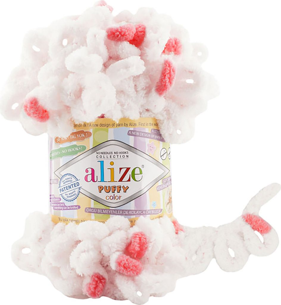 100g Strickgarn ALIZE Puffy Color Fingerstrickgarn Schlaufenwolle Stricken ohne Nadel
