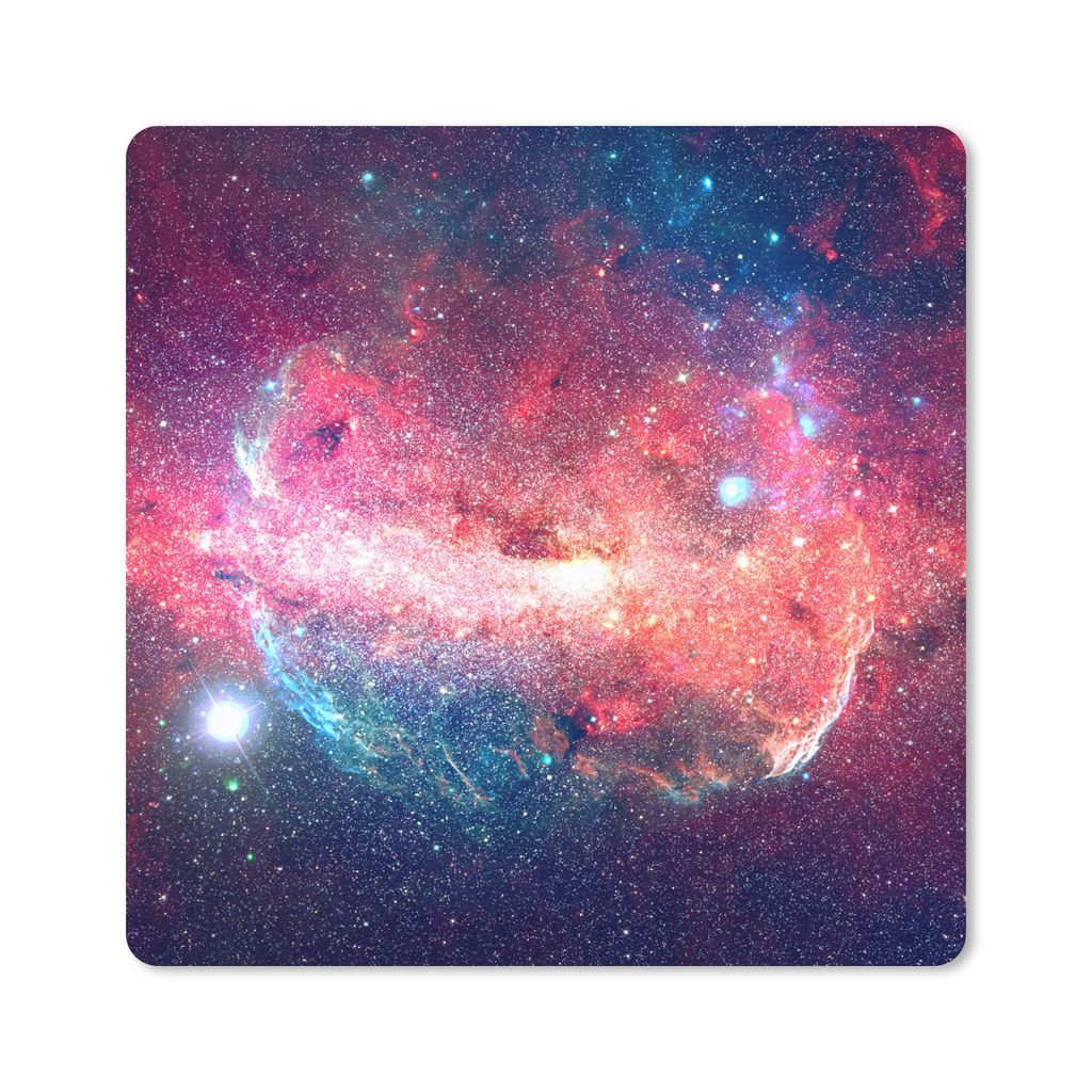 MuchoWow Mauspad Mousepad Sterne - Orange - Universum 20x20 cm - Mousepads - Maus Mat - Pad - Mausunterlage - Desk Mat - Bureauartikeln