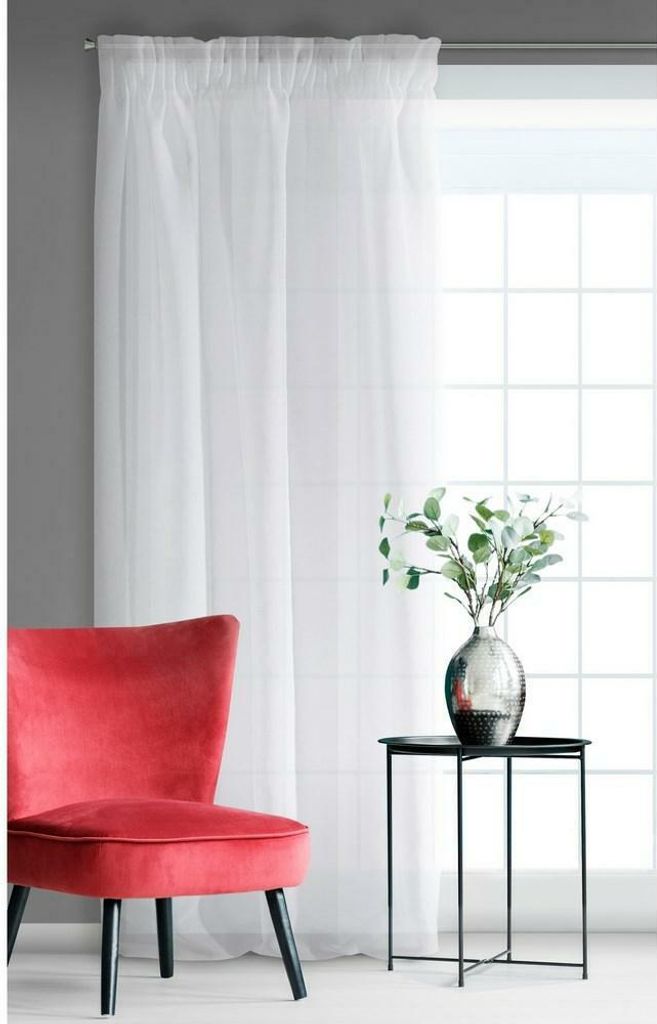 Klassische Gardine ELPIDIA weiß 140x270 Produktbild 