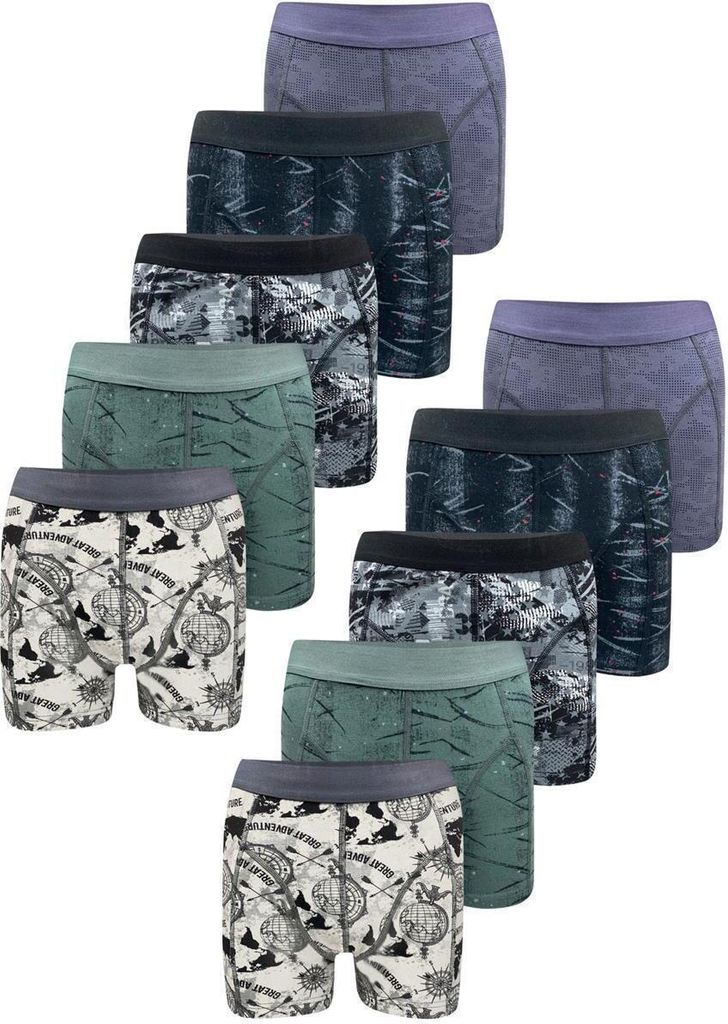 10er Set Boxershorts - Mix - Mehrfarbig - S