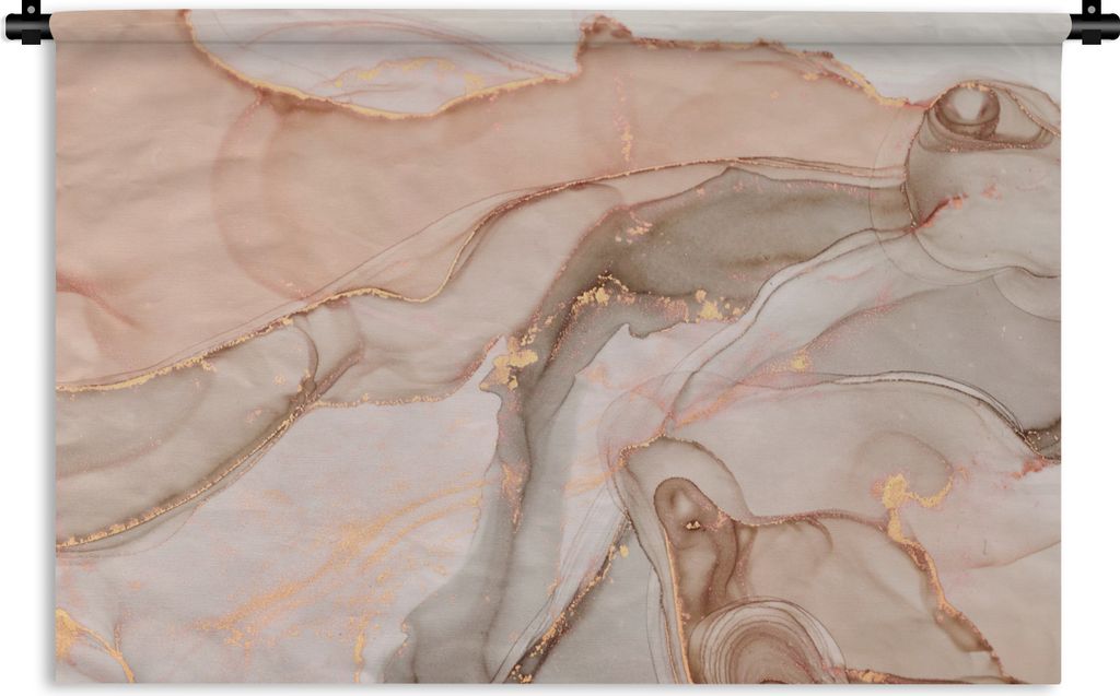 MuchoWow Wandteppich Wandbehang Marmor - Rosa - Rosa 150x100 cm Tapisserie Dekoration Wandtuch - Waschbar - Tapisserien - Wand-Decke
