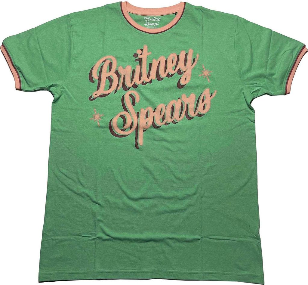 Britney Spears - "Ringer" T-Shirt für Herren/Damen Uni RO5607 (XL) (Grün)