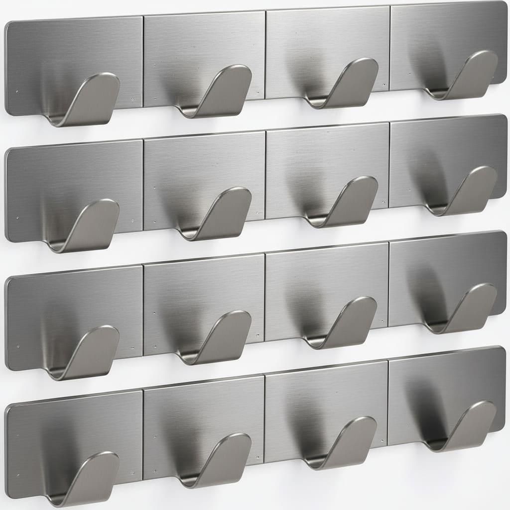 Klebehaken 4er Set Küchenhaken Wandhaken Edelstahl Haken Selbstklebend Bad Küche