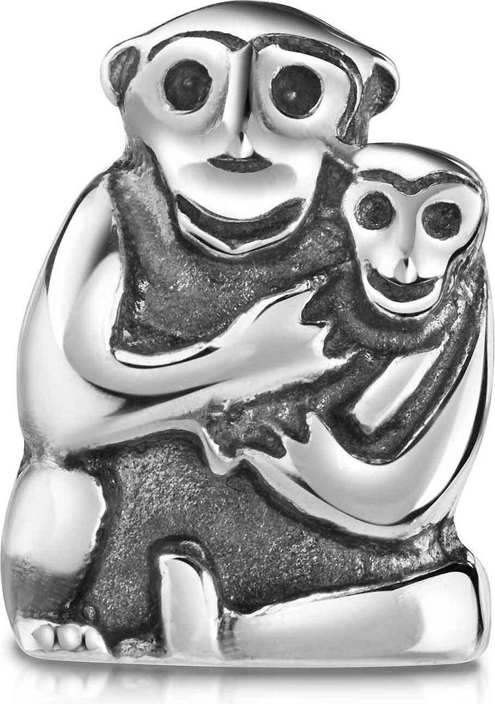 MATERIA by Matthias Wagner Affe Bead Silber 925 Affenmutter mit Kind Element für Armband 602