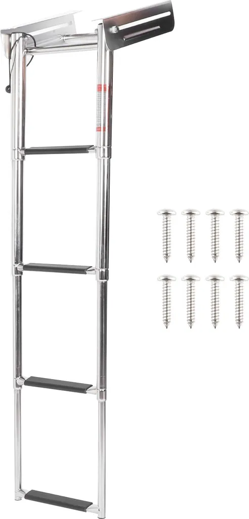 Échelle de bain pour bateau et ponton pliable 4 marches inox 304 robuste