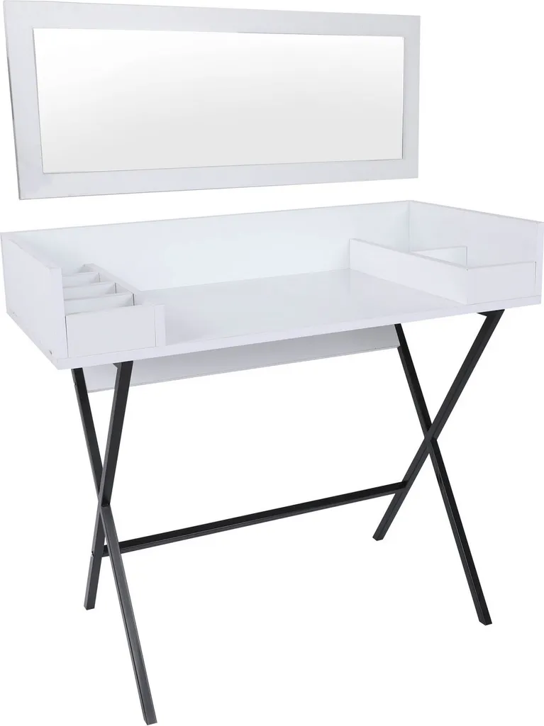 Coiffeuse blanche pour ranger maquillage petite table de nuit